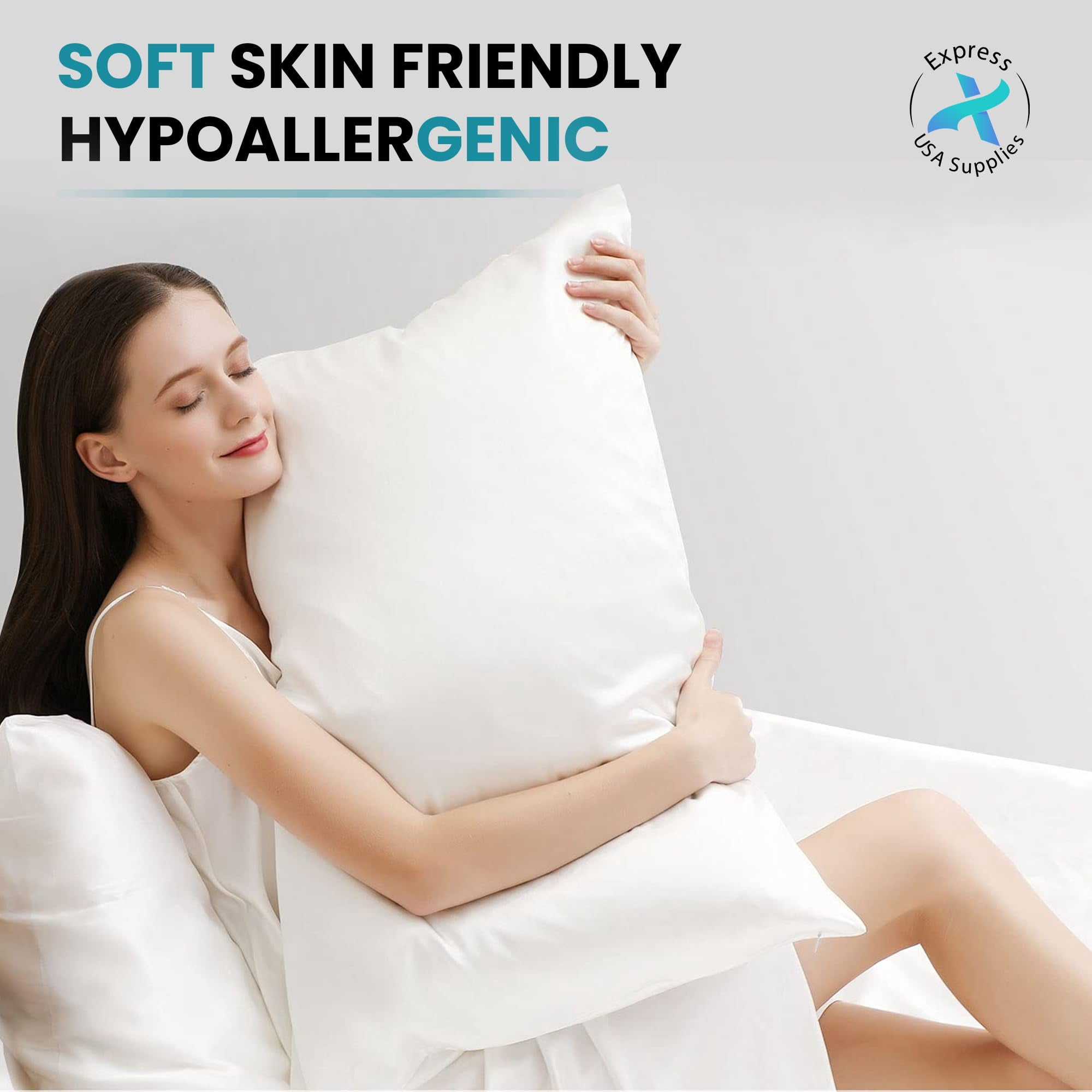 Express USA Supplies 2-Pack Standard Bed Pillows – Soft, Breathable & Hypoallergenic for Better Sleep