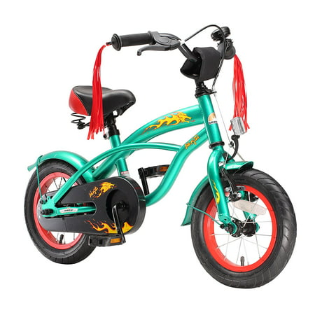BIKESTAR Original Premium Safety Sport Kids Bike with sidestand and accessories for age 3 year old children | 12 Inch Cruiser Edition for girls/boys | Crocodile