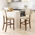 thumbnail image 2 of Furniture of America Sinuata Fabric Upholstery Dining Chair - Natural (Set of 2), 2 of 9