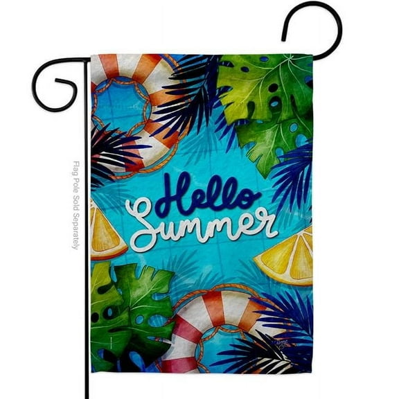 Breeze Decor G120247-BO 13 x 18.5 in. Hello Cool Summer Summertime Fun & Sun Double-Sided Vertical Decorative Garden Flag