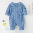thumbnail image 2 of Odeerbi Newborn Baby Boy Girl Winter Button Sweater Knitted Jumpsuit Romper Warm Outfits, 2 of 4