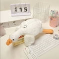 thumbnail image 2 of Cute Plush Cartoon White Goose Pencil Case Large Capacity Animal Stationery Storage Holder Women Cosmetics Bag With Zipper, 2 of 5