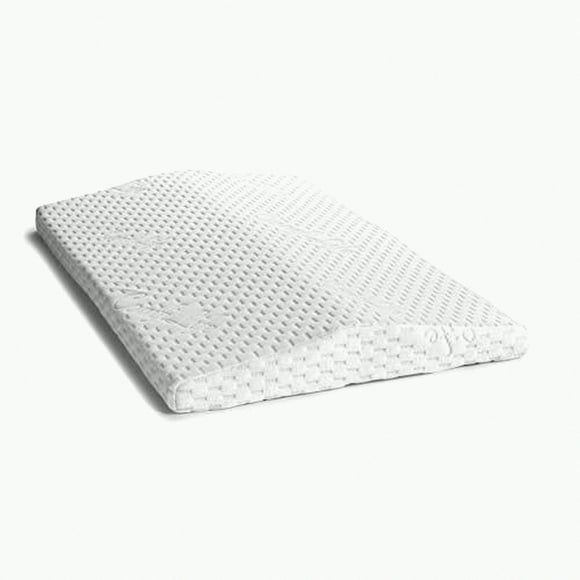 SleepEase Memory Foam Lumbar Support Pillow - Back Pain Relief for Side, Back, and Stomach Sleepers. Triangle Wedge Bolster Bed Rest Pillow in White Standard Size.