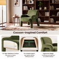 thumbnail image 2 of COLAMY Accent Chair, Mid Century Modern Velvet Armchair with 7.5" Thick Cushion, Comfy Sculptural Upholstered Lounge Reading Chair for Living Room, Green, 2 of 10