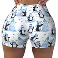 thumbnail image 2 of Fuzoiu Playful Penguins and Snowmen Print Women's Workout Shorts,Workout Biker Shorts Women,Exercise Fitness Shorts,Scrunch Short, Athletic Shorts for Gym Yoga Running Sport Active-Large, 2 of 8