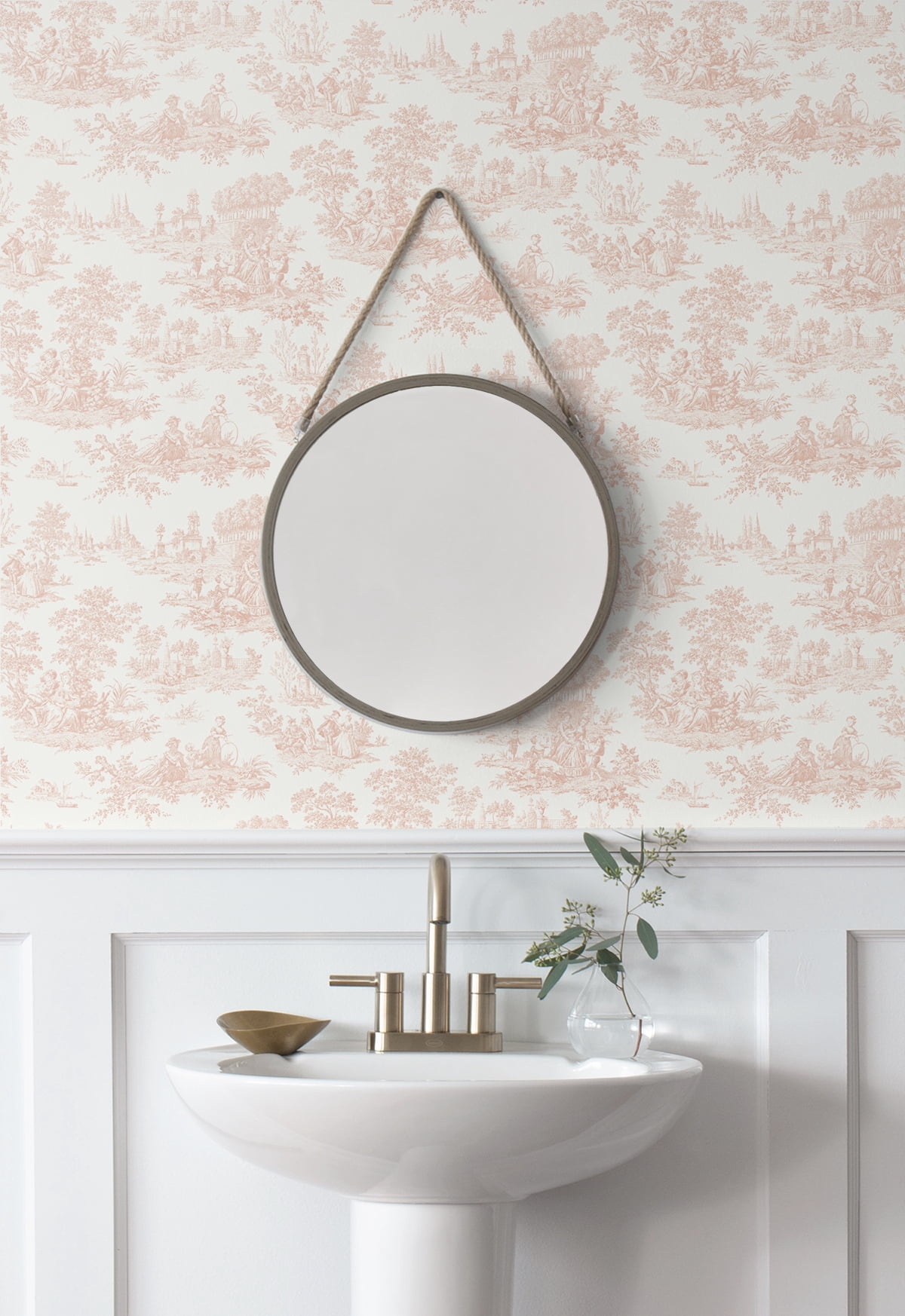 NextWall Blush Chateau Toile Peel and Stick Wallpaper