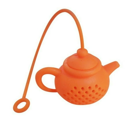 

Tiitstoy Durable Silicone Teapot-Shape Tea Infuser Strainer Tea Bag Leaf Filter Diffuser Orange