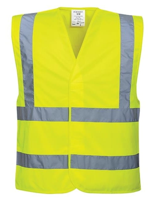 Yellow Portwest C470YERS/M Portwest C470YERS/M Small/Medium Hi-Visibility Vest