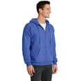 thumbnail image 4 of Port & Company PC78ZH Mens Core Fleece Full-Zip Hooded Sweatshirt, Heather Royal - Small, 4 of 6