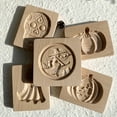 thumbnail image 3 of Wooden Cookie Molds for Halloween, 3D Carved Embossed Gingerbread Mould for Baking, Pumpkin Skull Ghost Witch Jack O 'Lantern, 3 of 9