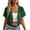 Green, variant on Women Solid Chiffon Short Sleeve Cardigan Lightweight Breathable Layering Jacket Crop Black XXL