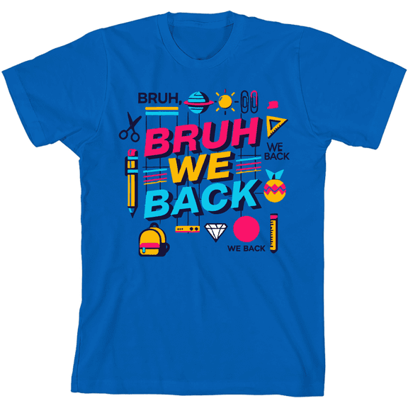 Bruh, We Back Back To School Adult Natural Crew Neck Short Sleeve Tee-Medium