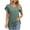 Green, variant on Summmer Inleife Fashion Womens Casual Solid Color V Neck Short Sleeve Tops Loose Blouses Sizes S-XXL
