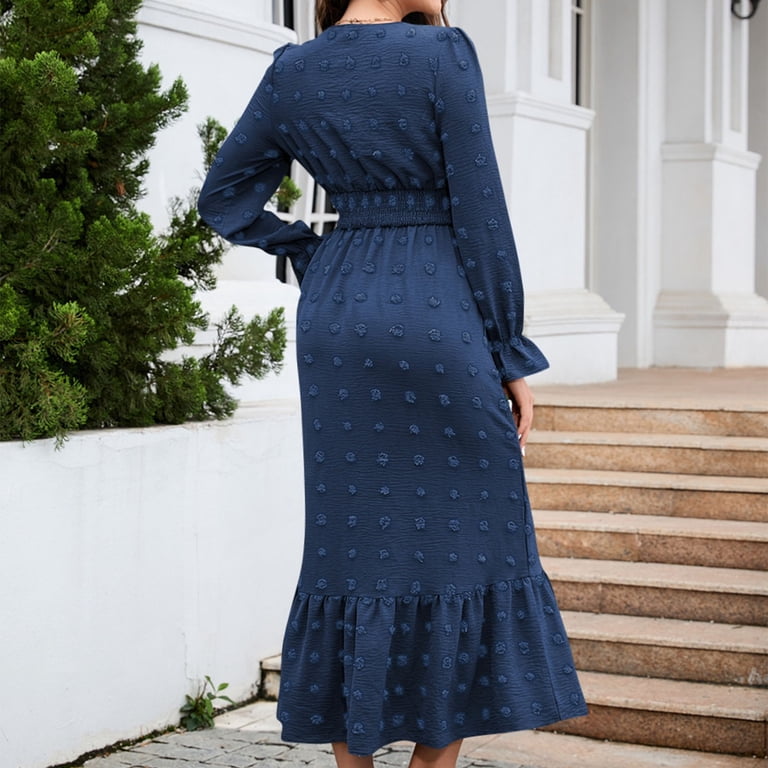 open lace back dress Custom Formal Puff Sleeve Belted Maxi Dress