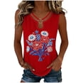 thumbnail image 2 of GERsome 4th of July Tank Tops Women's V-Neck Loose Fit Sleeveless Patriotic Summer T-Shirts Size S, 2 of 6