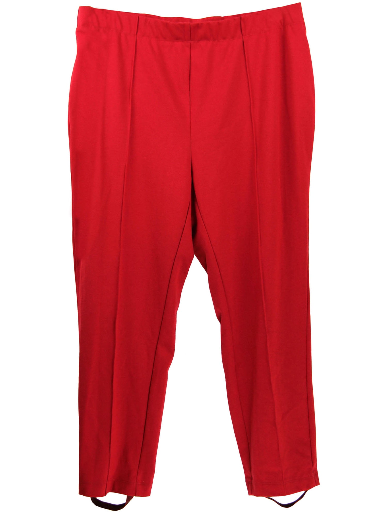 Style & Co Women's Plus Size Detatchable Stirrup Stretch Pants 1x Red
