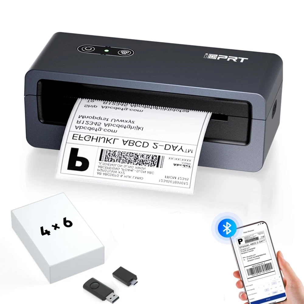 Restored iDPRT Shipping Label Printer 4x6 Bluetooth Thermal Label ...