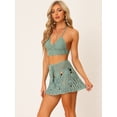thumbnail image 2 of Conjunto de bikini de 2 piezas Allegra K Minifalda con parte superior de Cami calada Menta verde M, 2 of 6