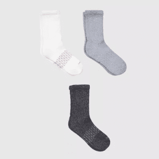 Hanes Absolute Wellness Women's Crew Socks Pack, Non-Binding, Cushioned, 3-Pairs