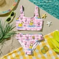 thumbnail image 6 of CCRFTGI Swimsuit for Kids Girls Size 7-8 2 Piece Set Swimming Bathing Suit Beach Vacation Animal Print Bikinis Cute Summer Girls Clothes Swim Suit Kids Bikini Pink 3-4 Years, 6 of 9