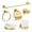 Gold, variant on 6-Piece Bathroom Hardware Set, Stainless Steel Towel Bar Set with 23.6 inch Towel Rack, Towel Ring, Toilet Paper Holder, Robe Hook, Toothbrush Cup & Soap Dish, Wall Mounted Bath Accessories, Gold