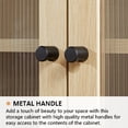 thumbnail image 6 of 71" Tall Kitchen Pantry Cabinet, Storage Cabinet with 4 Glass Doors and Adjustable Shelves, Freestanding Utility Sideboard Buffet Cabinet for Kitchen Dining Room Living Room, Natural, 6 of 9