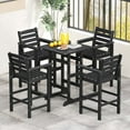 thumbnail image 5 of Costway Patio Adirondack Bar Chairs Set of 2 with Wide Armrests & Footrest Backrest Black, 5 of 8