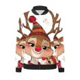 thumbnail image 4 of LOVZFMLL Vestes pour Femmes Chandail en Molleton Ample à Manches Longues avec Fermeture Éclair Veste de Baseball Tricotée Décontractée, 4 of 5