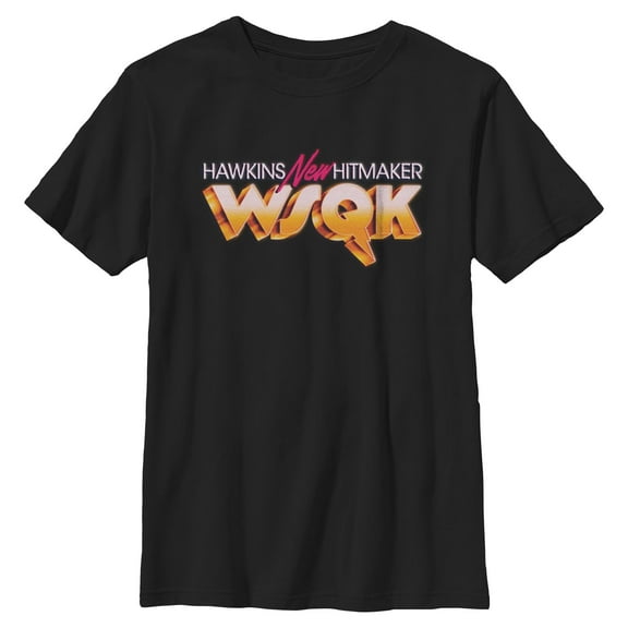 Netflix Boys' Stranger Things Hawkins Hitmaker WSQK Logo T Shirt