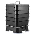 thumbnail image 2 of Black 5 Tray Worm Composter 50L Capacity Indoor Outdoor Worm Compost Bin for Food Waste Recycling, 2 of 9
