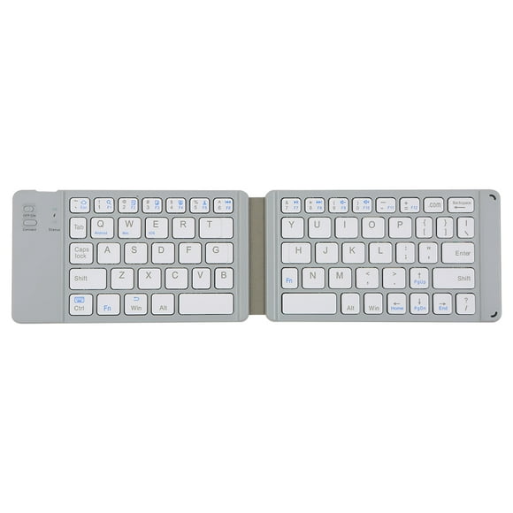 Riwcyla Convenient Folding Keyboard Compatibility Intelligent Matching Simple & Compact Long,lasting Battery Life Easy to Carry White