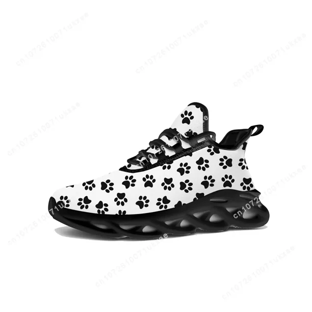Zapatillas deportivas planas con estampado de pata de animal para hombre y mujer, deportivas para correr de alta calidad, personalizables DIY