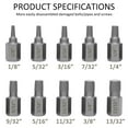 thumbnail image 2 of 10/20Pcs Screw Extractor Kit Alloy Steel Damaged Screw Removal Set Metal Easy Out Drill Bits Broken Bolt Stud Removal Multi-Spline Screw Extractor Set for Bolt Stud Pipe, 2 of 10