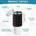 thumbnail image 4 of SKYSONIC 40oz Colorful Dog Paw Print Tumbler With Lid And Straw Travel Coffee Mug Stainless Steel Insulated Thermal Tumblers Cup, 4 of 7