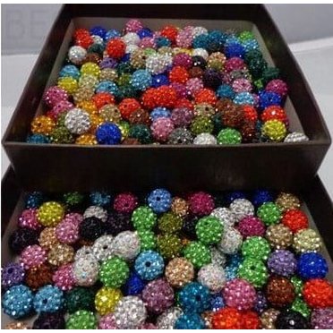 Delicioc 100pcs Rhinestone Beads Jewelry Beads Sparkling Beads Loose Round Beads Necklace Making Beads Decorative Beads with Holes