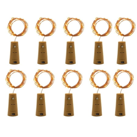 

STEADY 10Pcs Cork Shaped LED Night Starry Light Wine Bottle Lamp For Party Decor Yellow ( Yellow )