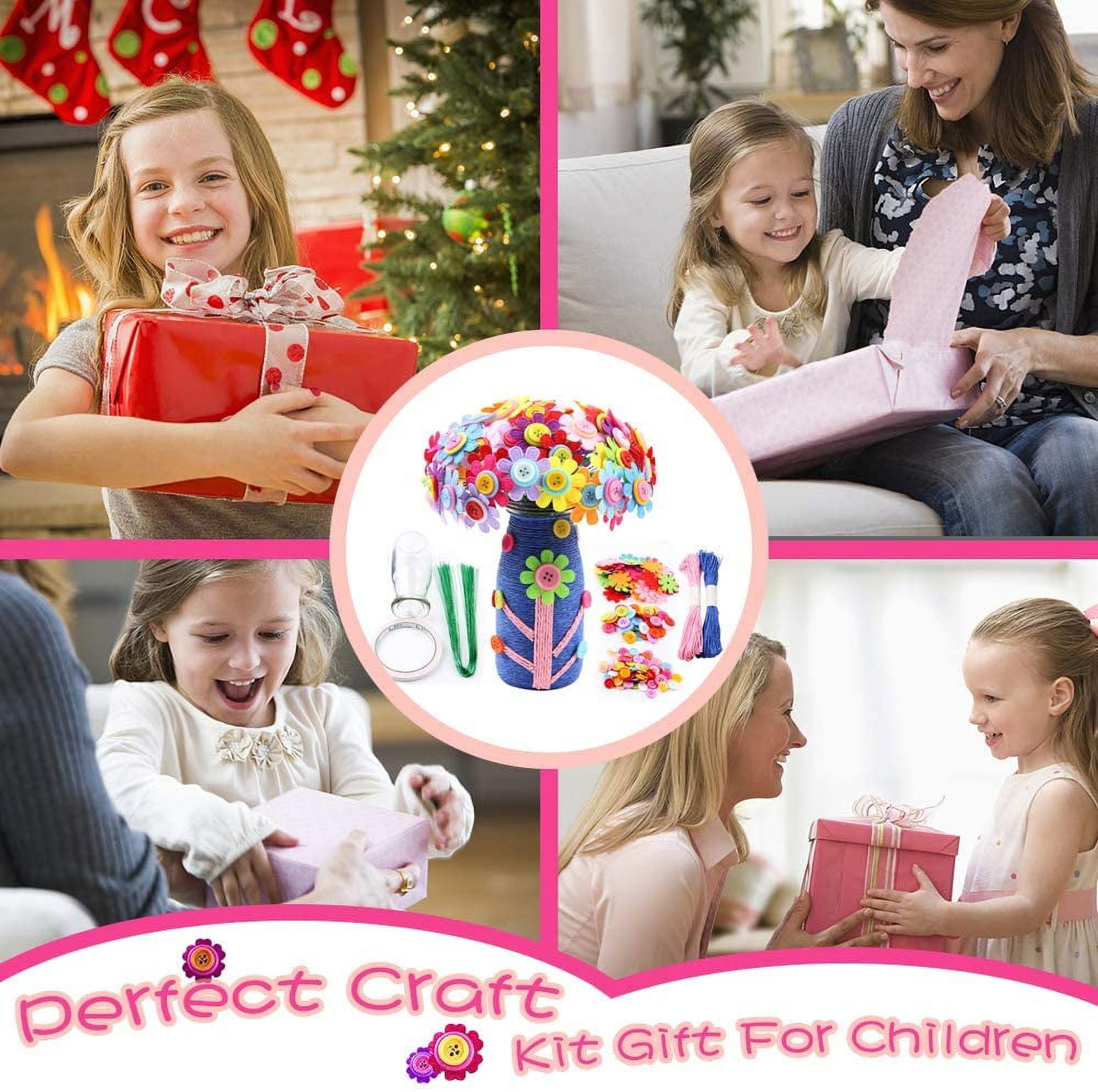 Lnkoo Make Your Own Bouquet with Buttons and Petal Flowers Craft Kit (122 Pieces)