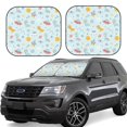 thumbnail image 6 of Kdxio Space With Dino Astronauts Print 2-Piece Sun Shade Front Windshield - Foldable Car Front Window Sunshades for Most Sedans SUV Truck, 6 of 6