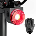 thumbnail image 1 of Luz trasera de bicicleta inteligente: Luz trasera de freno de bicicleta, luz trasera inalámbrica recargable por USB con alarma antirrobo, luces traseras intermitentes Led rojas automáticas a, 1 of 5