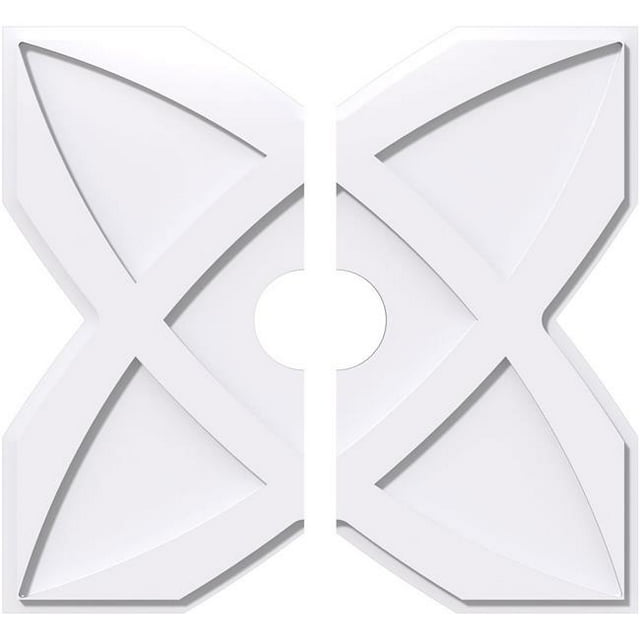 Ekena Millwork CMP30TS2-05000 30 in. OD x 5 in. ID Square Titus Architectural Grade PVC Contemporary Ceiling Medallion - 2 Piece