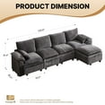 thumbnail image 6 of HOMYEDAMIC Modular Sofa U-Shaped, Chenille Fabric Small Space Couch, Comfortable Apartment Living Room sectional Sofa with 2 Pillows 129”, 6 of 8