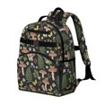 thumbnail image 2 of Mushroom and Butterfly Black Pattern Backpack for School, Cute School Bag with Adjustable Shoulder Straps and Padded Back, 15.25"x11.5"x5.25", 2 of 5