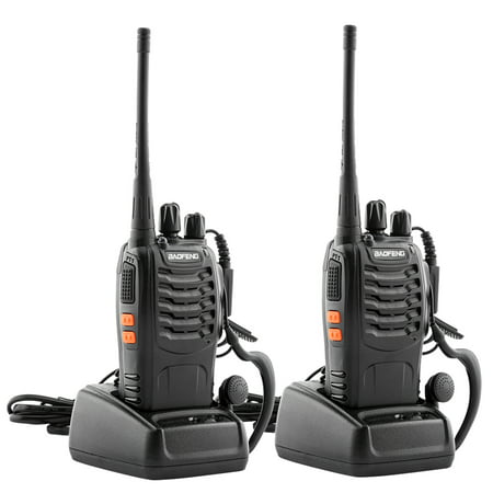 Bingkers Long Range Walkie Talkie Rechargable Handheld Two Way Radio with Earpiece (2 (Best 2 Way Radios For Business)