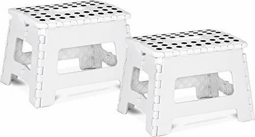 Folding Step Stool for Kids 11" Wide 9" Tall Plastic 300lbs Capacity Utopia Home