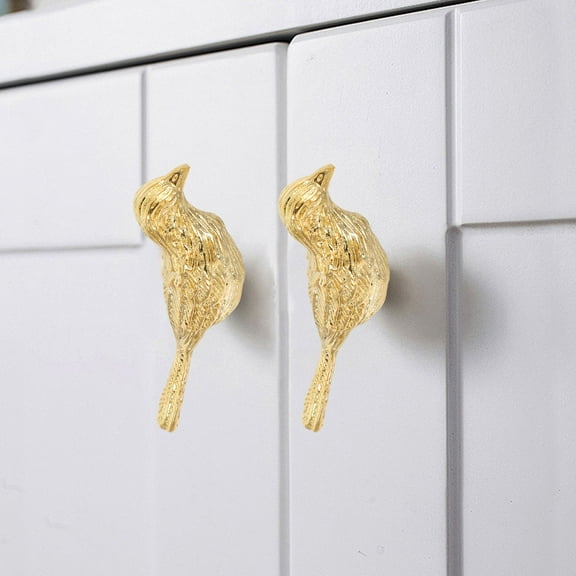 Raindrops Pure Copper Decorative Cabinet Knobs Creative Little Bird Art Kitchen Hardware Cupboard Drawer Dresser Pulls Handles In Golden Finish