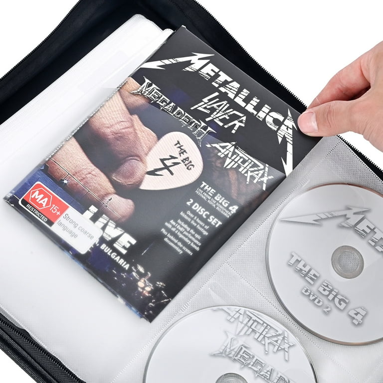 Large 160 Capacity CD/DVD Carry Case: Nylon Storage Holder Binder