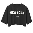 thumbnail image 5 of Oversized Tshirts for Women Crop Short Sleeve Printed Casual Summer Loose Womens Tops Black L, 5 of 5
