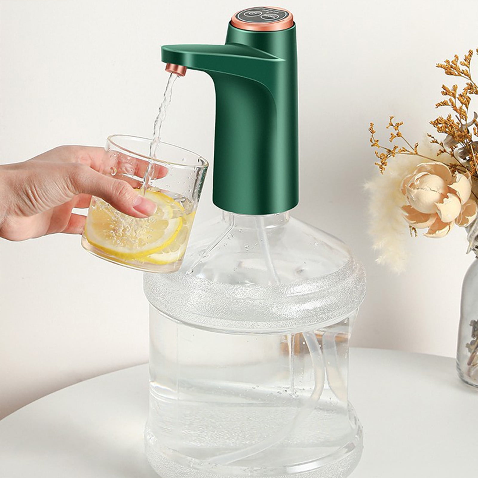 Bomba de botella de agua eléctrica portátil Dispensador de botella de agua de escritorio para botellas universales de 5 galones Dispensador de agua USB para oficina en casa al aire libre con tubería