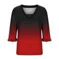 thumbnail image 6 of YFNNUP Womens Plus Size 3/4 Length Sleeve Tunic Tops V Neck Pleated Shirts Dressy Casual Tie Dye Print Blouses, 6 of 7