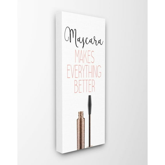 Stupell Industries Mascara Fashion Designer Modern Pink Word Canvas Wall Art by Kimberly Allen